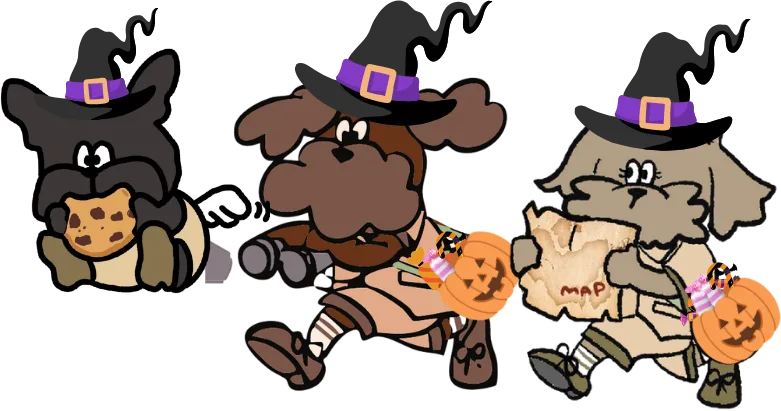 ハロウィンの仮装をして会場を歩く HOT DOGS のキャラクターたち